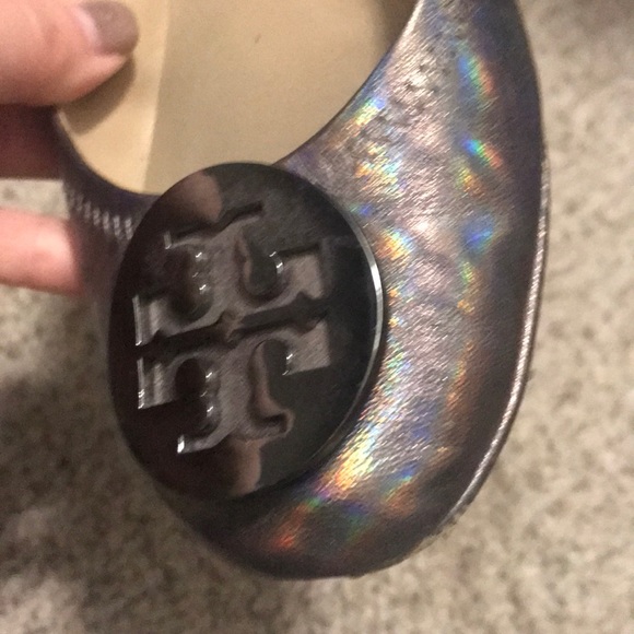Tory Burch metallic ballet flats (pewter) - Picture 3 of 4